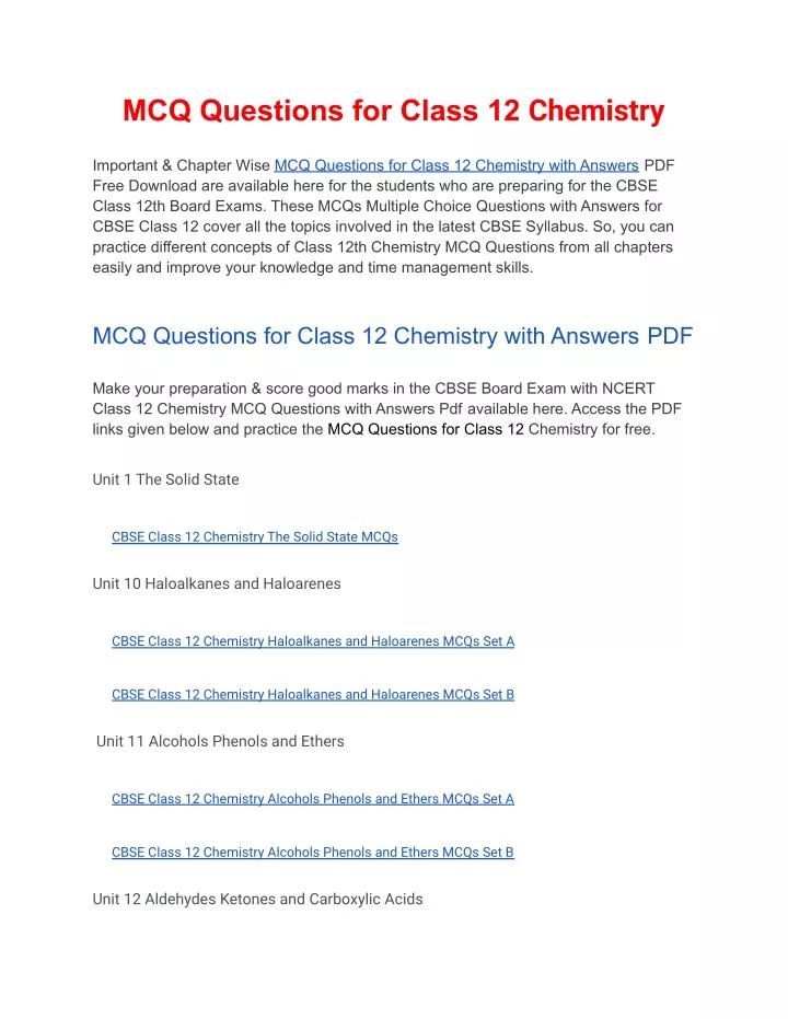 mcq questions for class 12 chemistry