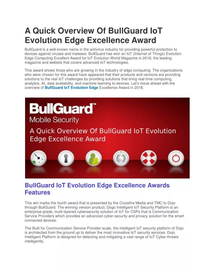 a quick overview of bullguard iot evolution edge