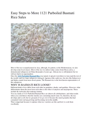 Easy Steps to More 1121 Parboiled Basmati Rice Sales