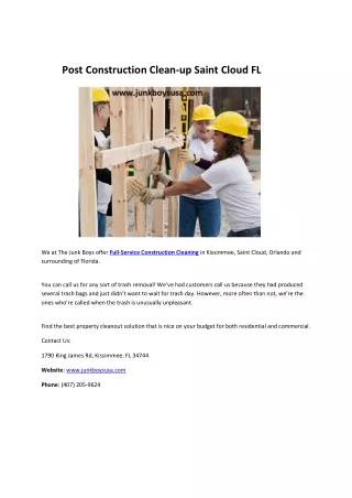 post construction clean up saint cloud fl