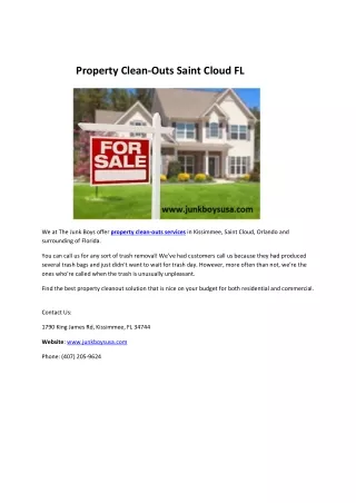 property clean outs saint cloud fl