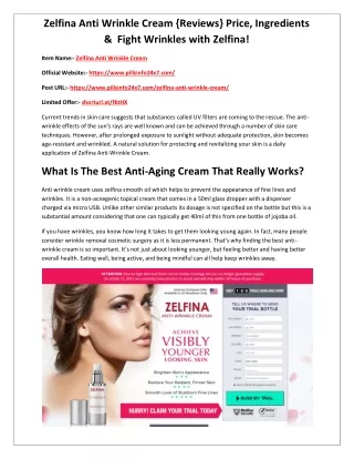 Zelfina Anti Wrinkle Cream By Pills Info 24x7