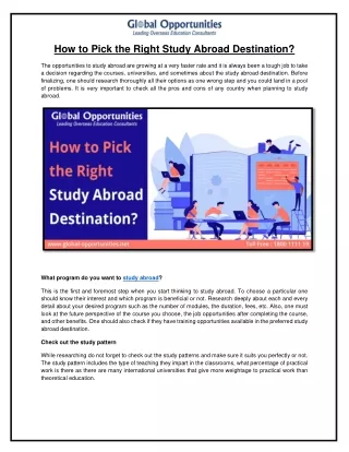 how to pick the right study abroad destination