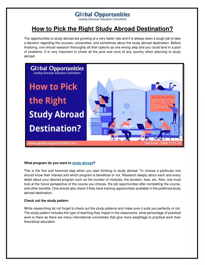 how to pick the right study abroad destination