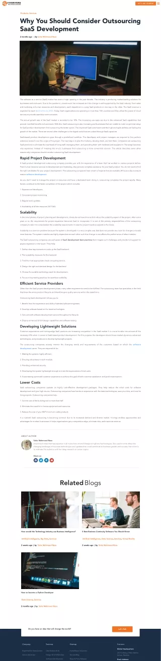 Why You Should Consider Outsourcing SaaS Development