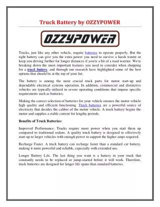 truck battery by ozzypower