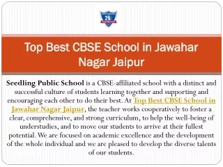 Top Best CBSE School in Jawahar Nagar Jaipur