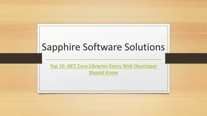 sapphire software solutions