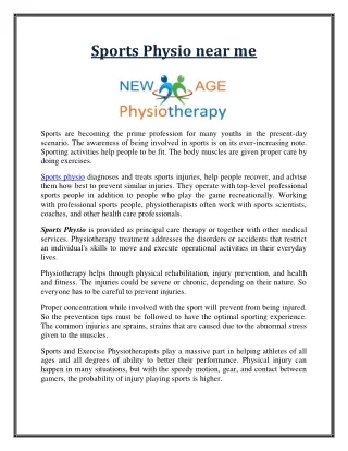sports physio near me