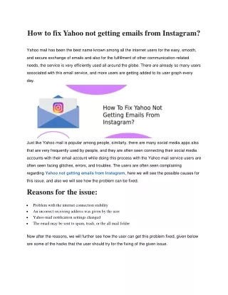 How to fix Yahoo not getting emails from Instagram?