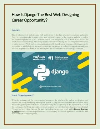 How Is Django The Best Web Designing Career Opportunity