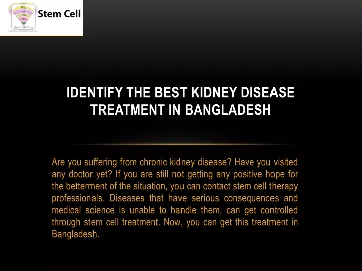 identify the best kidney disease treatment in bangladesh