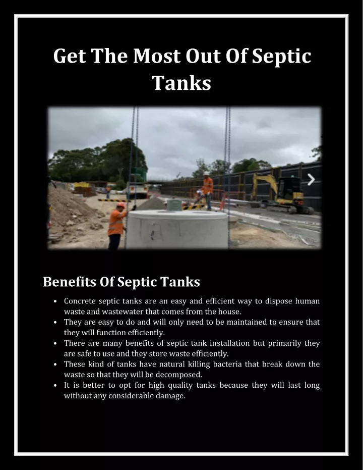 get the most out of septic tanks