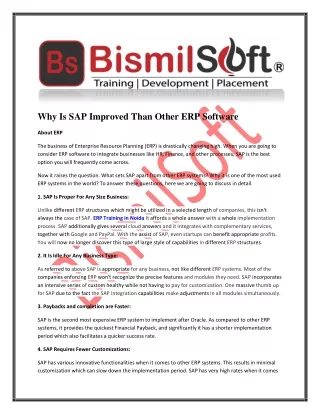 why is sap improved than other erp software