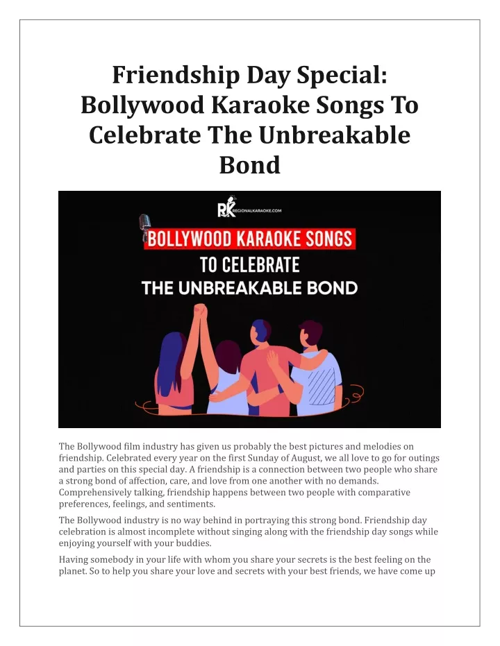 friendship day special bollywood karaoke songs