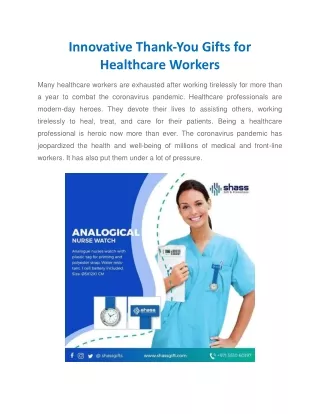 Innovative Thank-You Gifts for Healthcare Workers