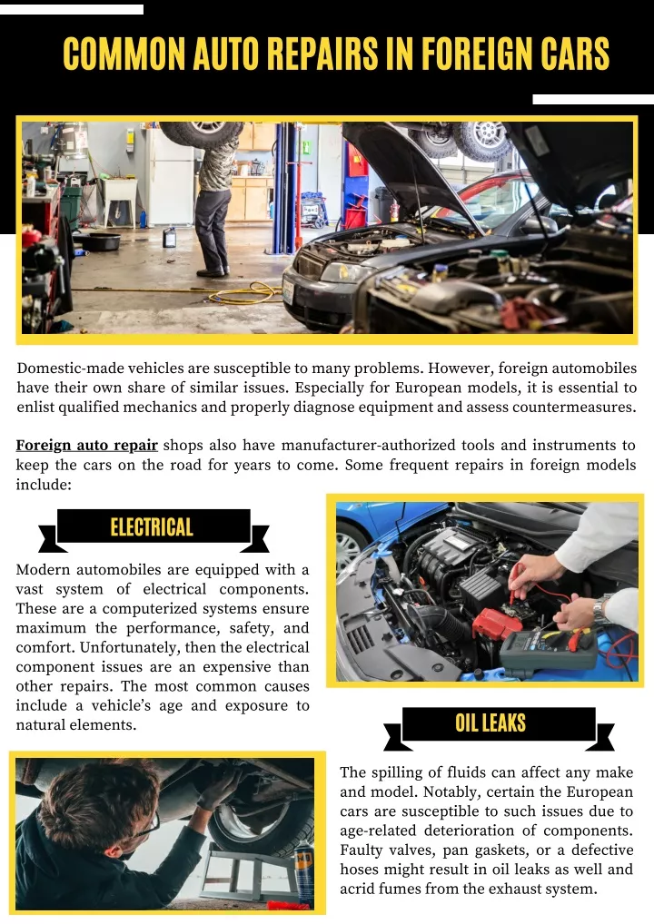 common auto repairs in foreign cars