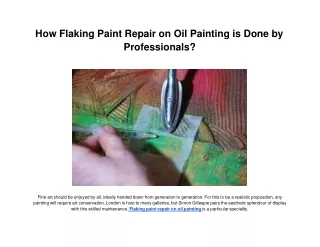 How Flaking Paint Repair on Oil Painting is Done by Professionals
