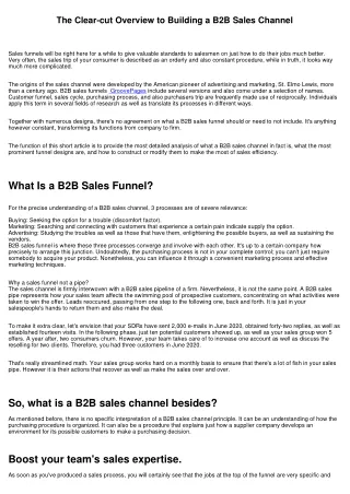 The Clear-cut Overview to Structure a B2B Sales Funnel