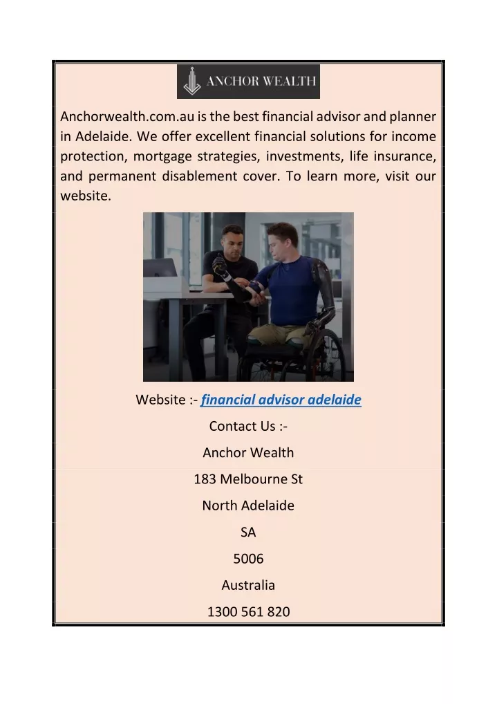 anchorwealth com au is the best financial advisor