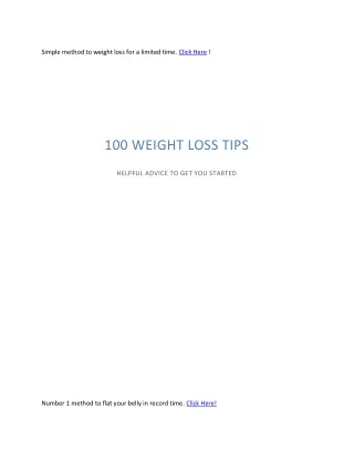 simple method to weight loss for a limited time