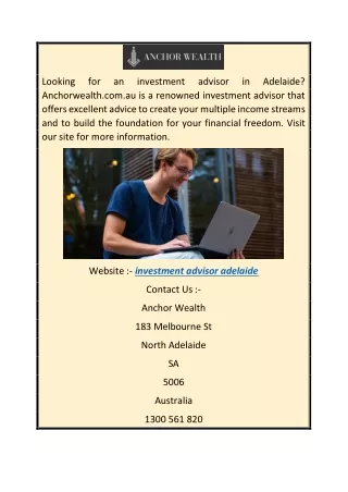 Investment Advisor Adelaide  Anchorwealth.com.au