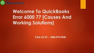 How to work QuickBooks Error 6000 77