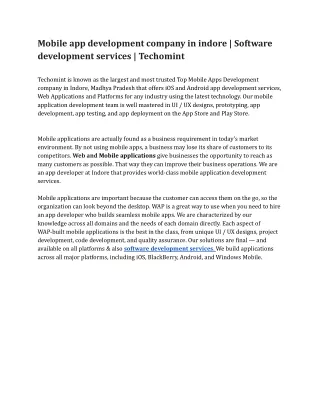 mobile app development company in indore software