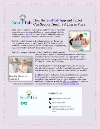 How the SoulTab App and Tablet Can Support Seniors Aging in Place