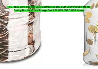 1.8L Piggy Bank Counter Coin Electronic Digital LCD Counting Coin Money Saving Box Jar Coins Storage Box 1.5L USD EURO G