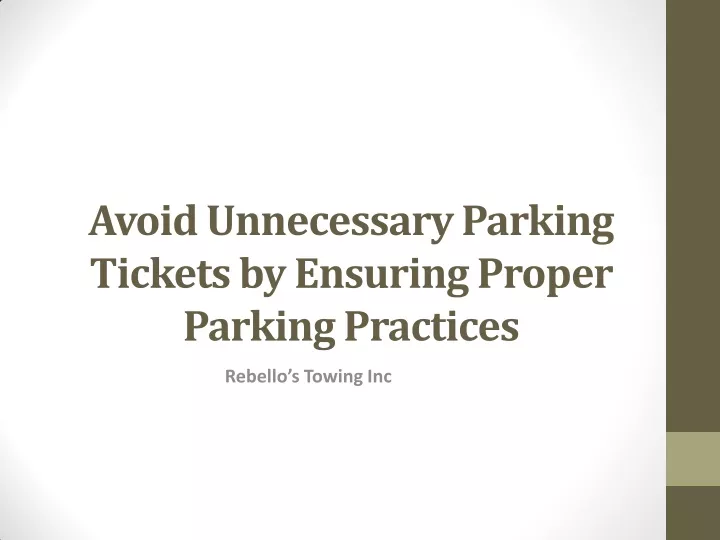 avoid unnecessary parking tickets by ensuring