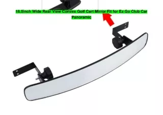 16.5inch Wide Rear View Convex Golf Cart Mirror Fit for Ez Go Club Car Panoramic