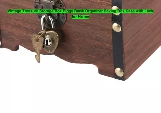 Vintage Treasure Storage Box Piggy Bank Organizer Saving Box Case with Lock for Home
