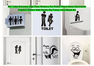 WC Toilet Entrance Sign Door Stickers For Public Place Home Decoration Creative Pattern Wall Decals Diy Funny Vinyl Mura