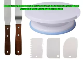 11Inch Rotating Cake Turntable Set Plastic Dough Knife Decorating Rotary Table Cream Cake Stand Baking  DIY Supplies Too
