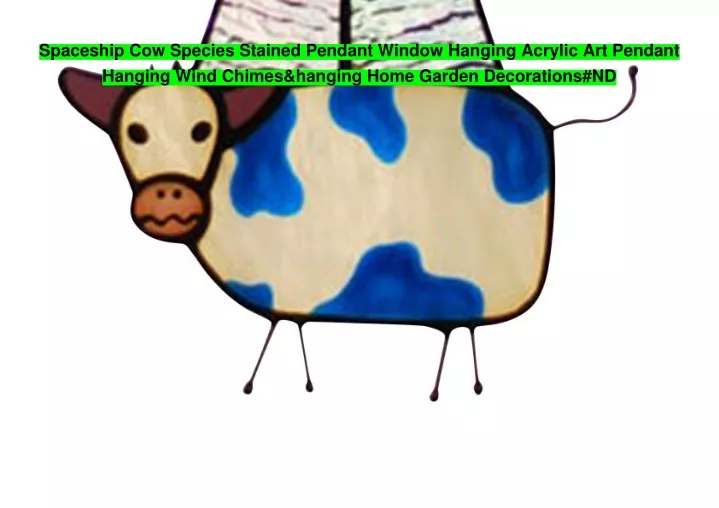 spaceship cow species stained pendant window