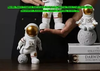 Nordic Resin Creative Astronaut Sculpture Figurine Store Craft Desk Home Decoration Accessories Modern Birthday lovers G