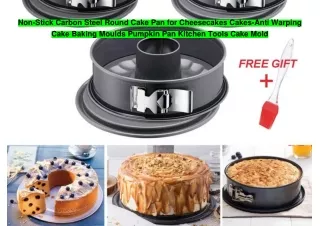 Non-Stick Carbon Steel Round Cake Pan for Cheesecakes Cakes-Anti Warping Cake Baking Moulds Pumpkin Pan Kitchen Tools Ca