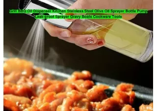Grill BBQ Oil Dispenser Kitchen Stainless Steel Olive Oil Sprayer Bottle Pump Leak-proof Sprayer Gravy Boats Cookware To