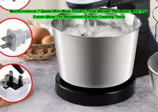 Multifunctional 7 Speed Mini Mixer Electric Food Blender Handheld Mixer Egg Cream Mixer For Household Kitchen Cooking To
