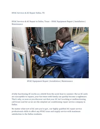 HVAC Services & AC Repair Dallas, TX