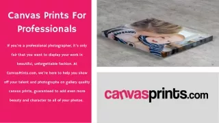 Canvas Prints For Professionals - CanvasPrints.com