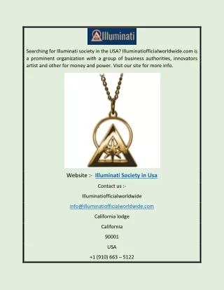 Illuminati Society in USA | Illuminatiofficialworldwide.com
