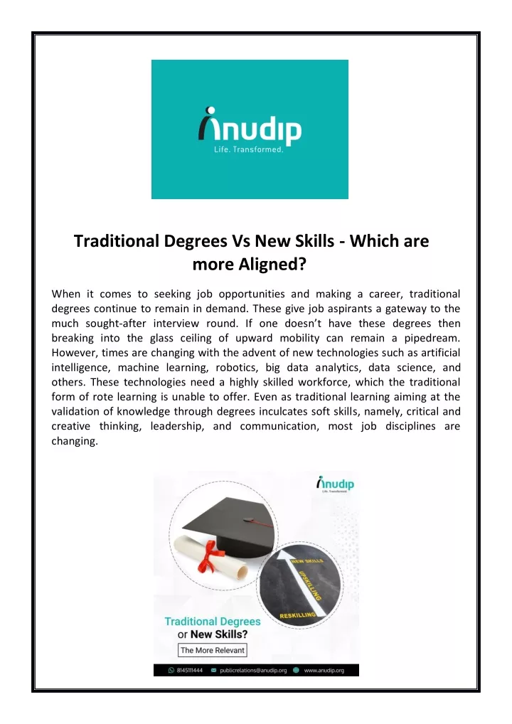 traditional degrees vs new skills which are more