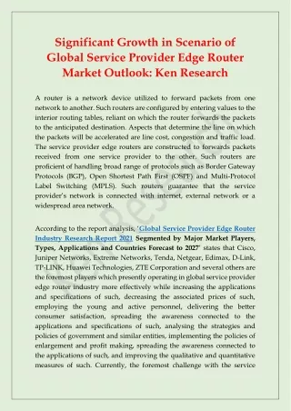 significant growth in scenario of global service