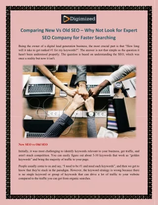 comparing new vs old seo why not look for expert