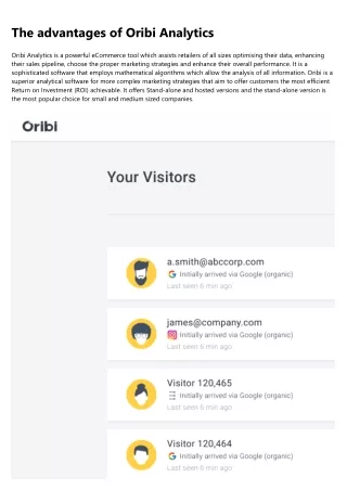 7 Simple Techniques For Oribi Analytics Review