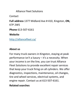 alliance fleet solutions