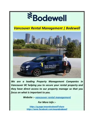 Vancouver Rental Management  Bodewell