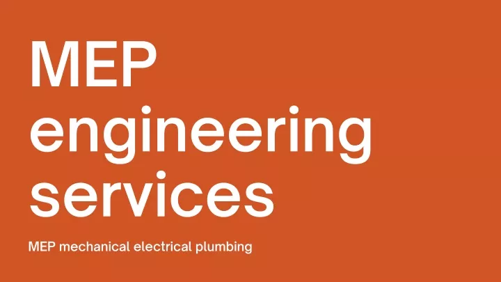 mep engineering services